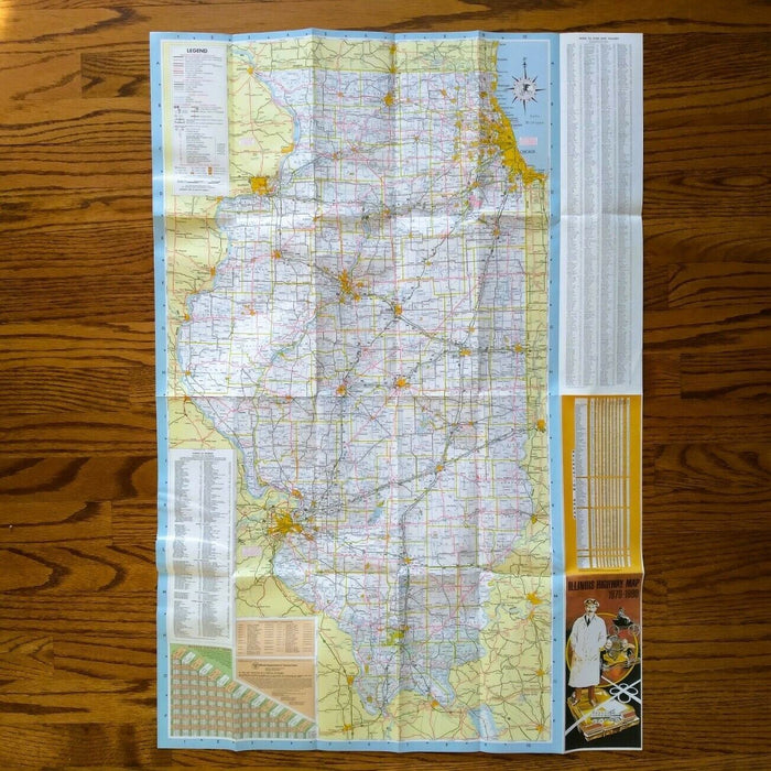 1979-1980 Official Illinois State Highway Transportation Travel Road Map