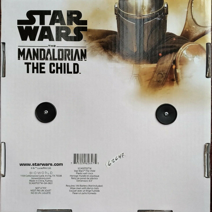 Baby Yoda Star Wars Mandalorian The Child Wall Grogu Clock Analog 8 3/4 Inches