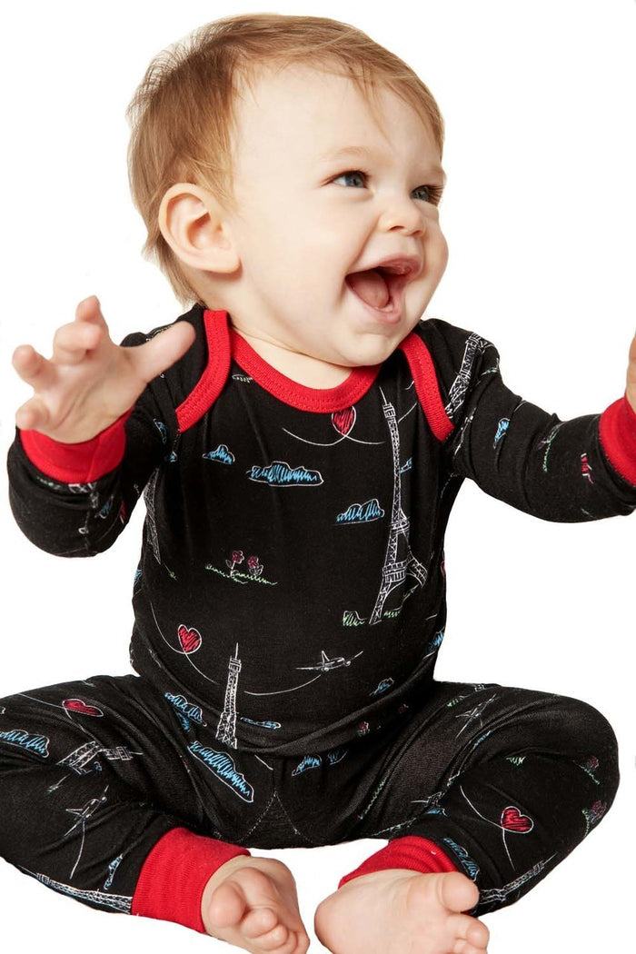 BedHead Pajamas Sketched Eiffel Stretch L-S 2pc "Boo Boo" 2050-KL7-7034