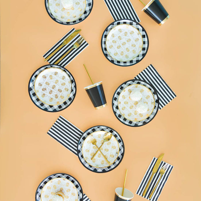 Black and White Gingham Dinner Plates