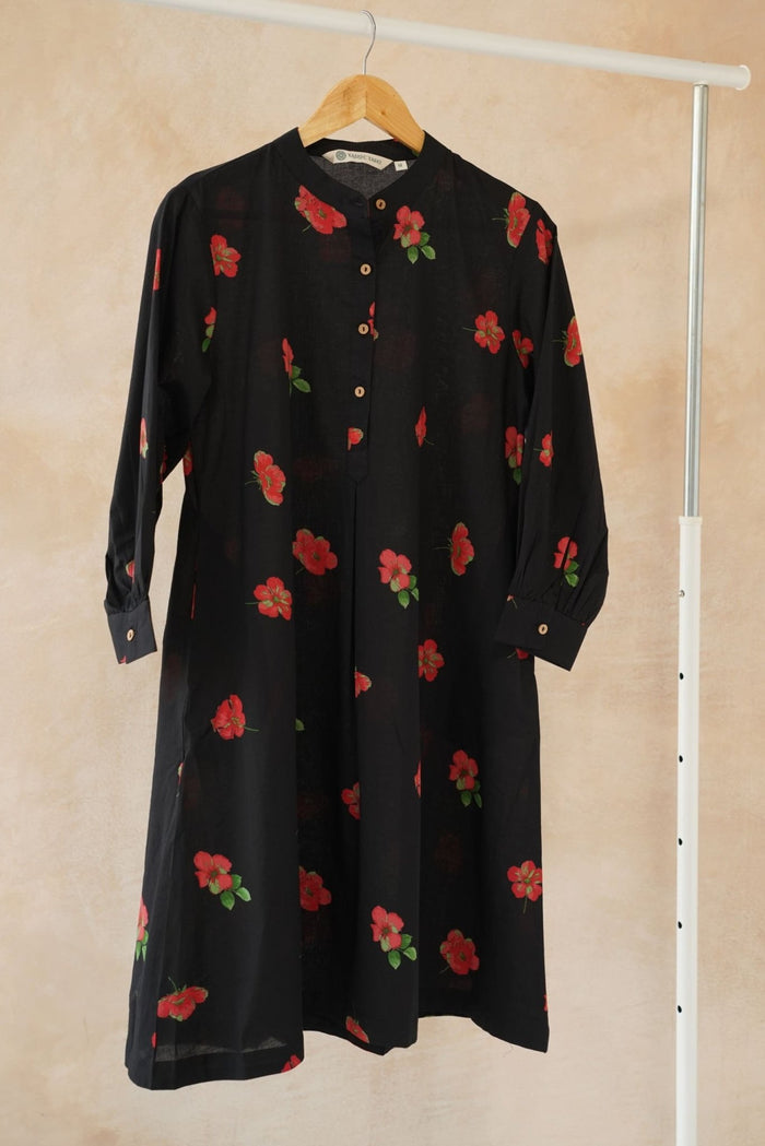 Black Floral Printed Kurti - Tara - C - Tara