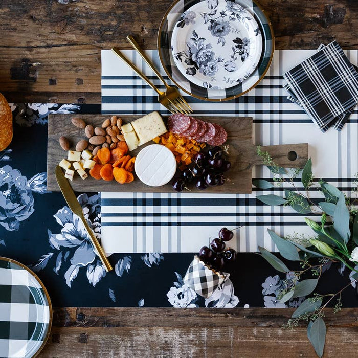 Black Floral Tablerunner