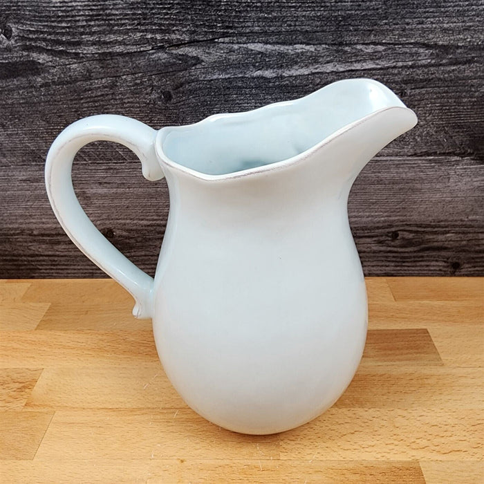 Blue Laguna Pitcher Embossed Shells Decorative Ocean Sea Ceramic Blue Sky
