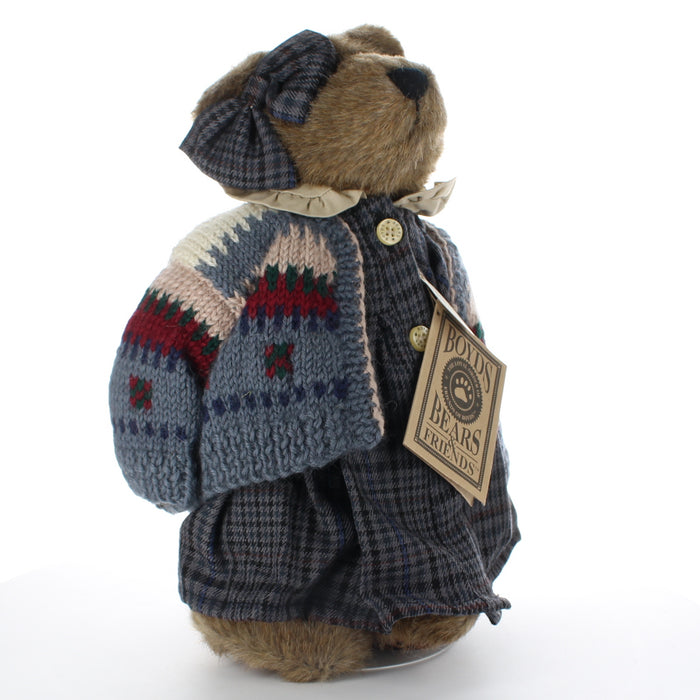 Boyds-Bears-&-Friends-Plush-Bear-bear-with-blue-sweater-and-blue-gingham-dress-and-bow-01998-51