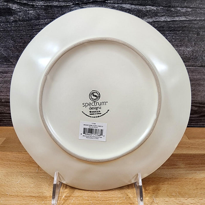 Brandywine Sunflower Salad Plate 8" Decorative Embossed Ceramic by Blue Sky