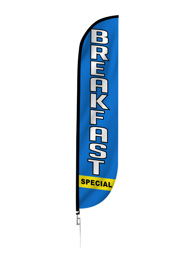 Breakfast Special Feather Flag Blue