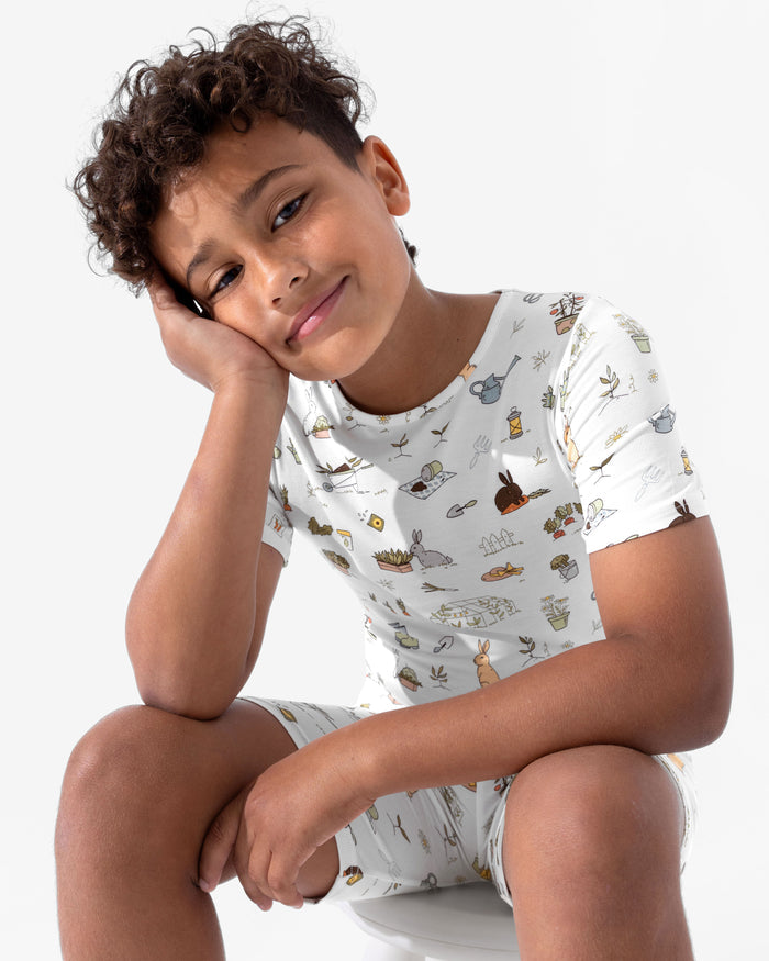 Bunny Garden Bamboo Kids Pajama Short Set