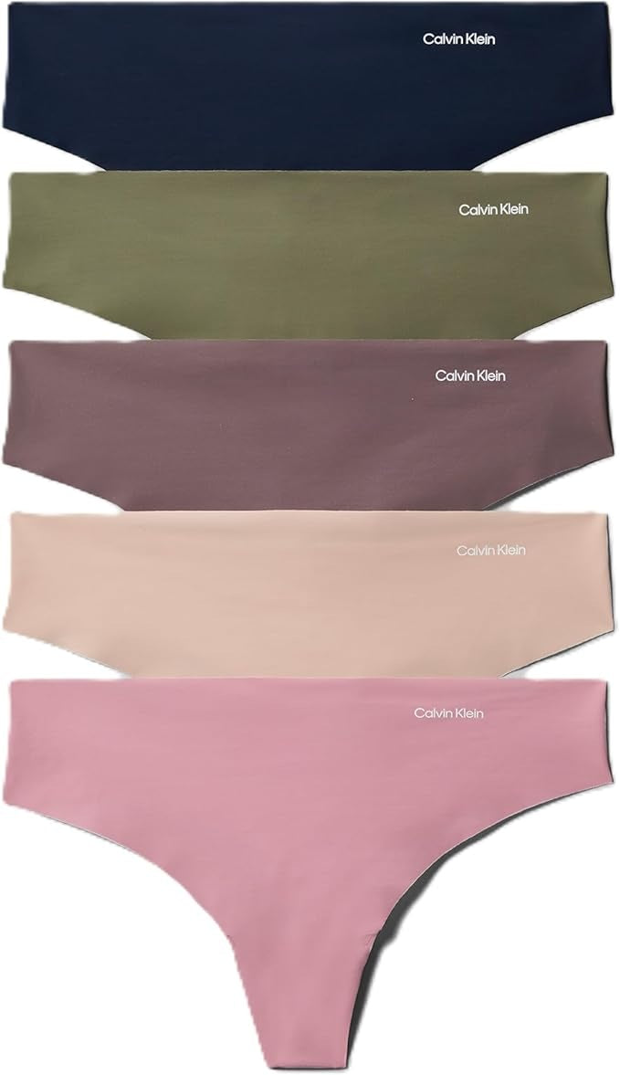 Calvin Klein Women's Invisibles Thong Multipack Panty 5 Pack - QD3556