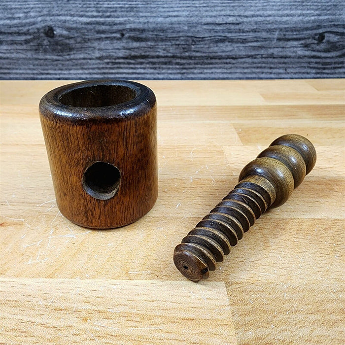 Carved Wood Spiral Screw Nut Cracker Nutcracker