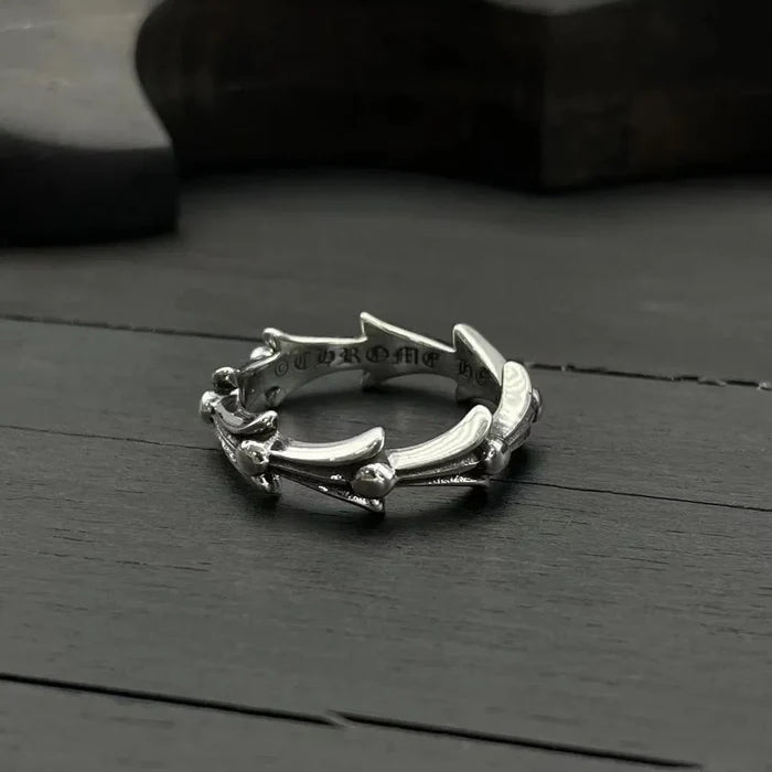 Chrome Hearts Flame Edge Open Ring – ring front view