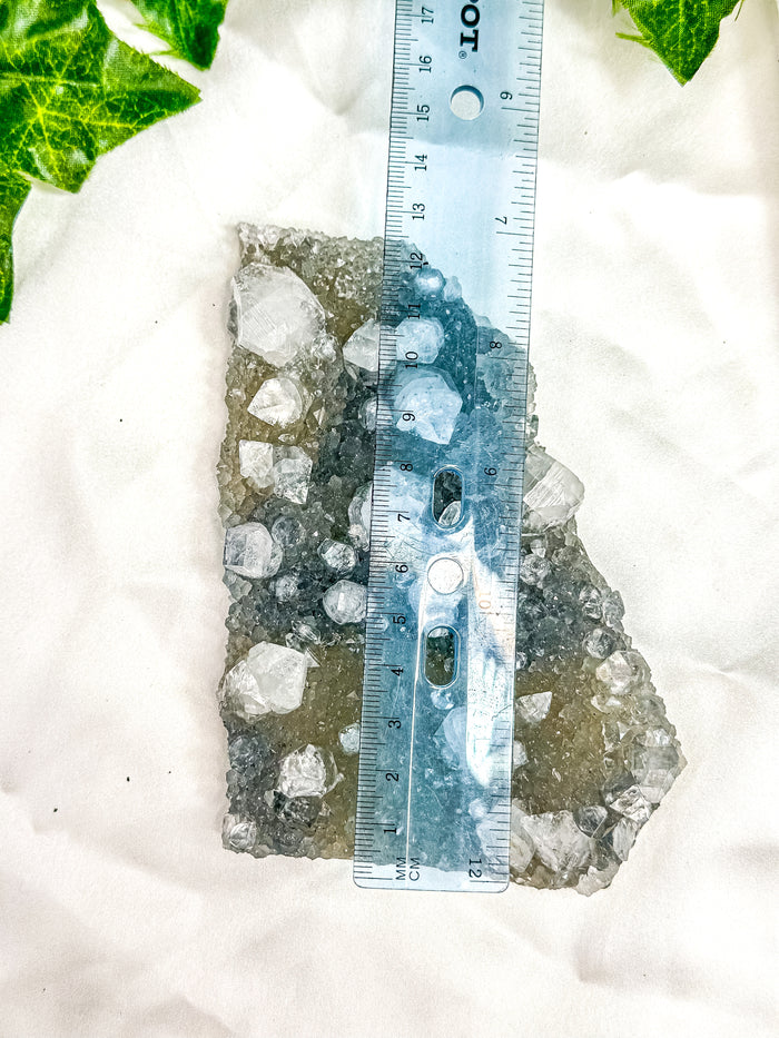 Clear Apophyllite on Blue Chalcedony Specimen #3