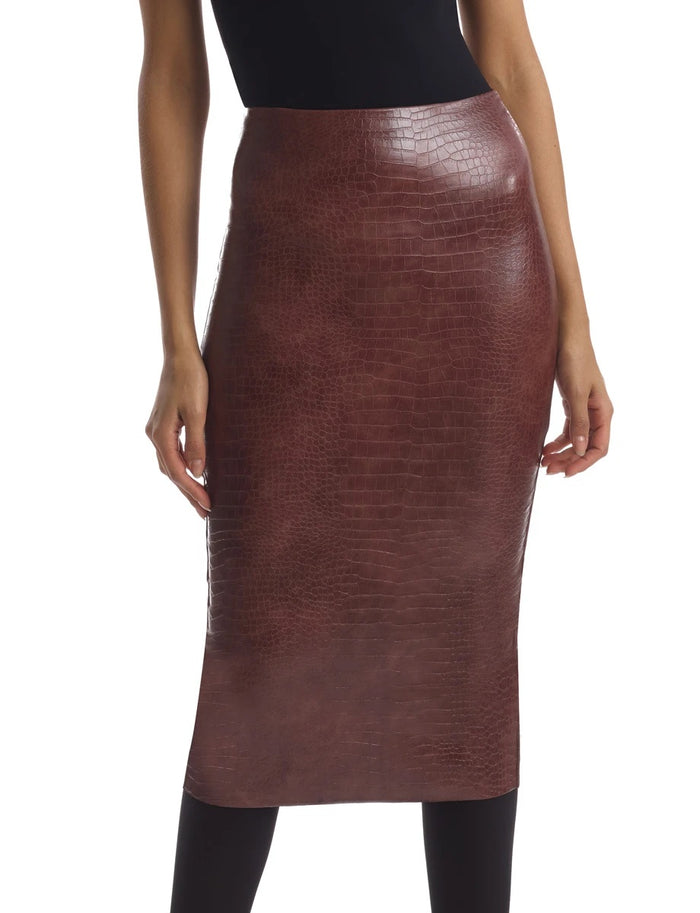 Commando Faux Leather Animal Midi Skirt - SK16