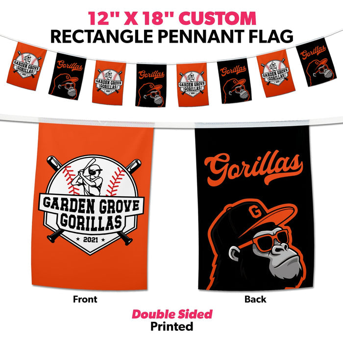 Custom Double-Sided Print String Pennant Flags