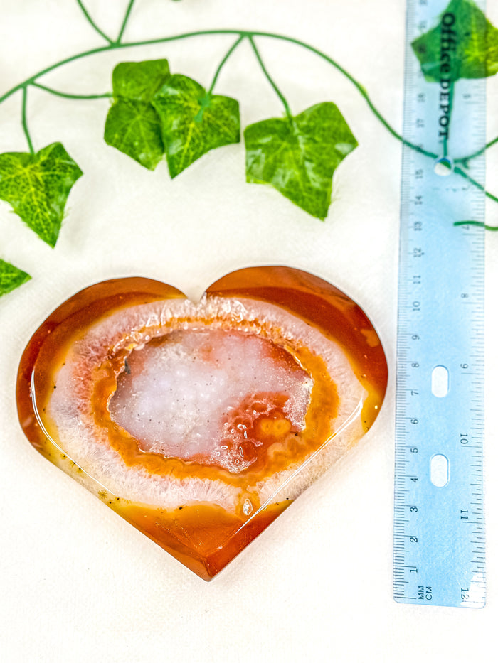 Druzy Carnelian Statement Heart #1