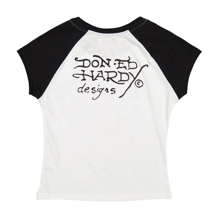 Ed Hardy Heart Wings Raglan Cap Sleeve Tee - EHW1112-1