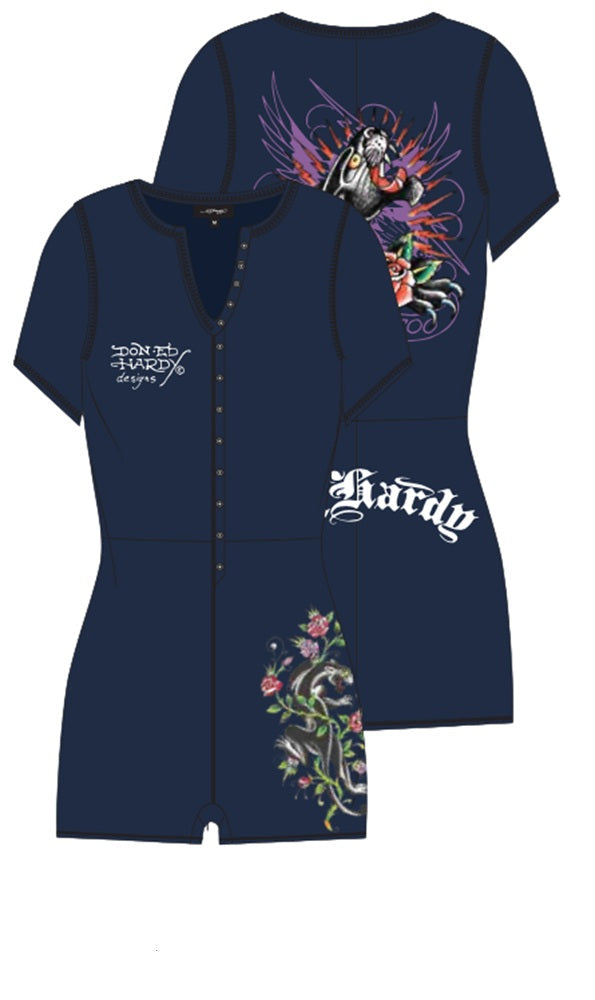 Ed Hardy Panther Rose Short Sleeve Pajama - EHW9005-2FN