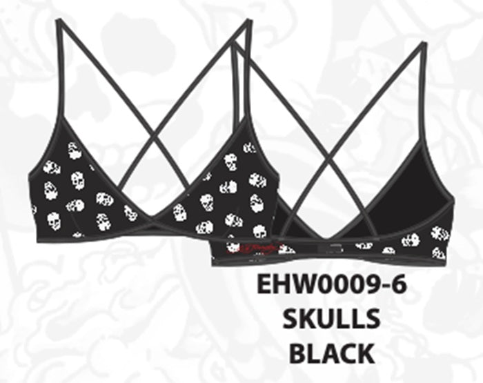 Ed Hardy Skulls Criss Cross Bralette - EHW0009-6