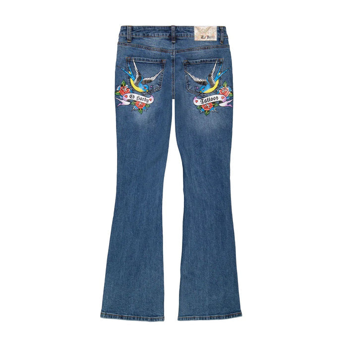 Ed Hardy Swallow Low Waist Bootcut Jean - WEHD8800-1