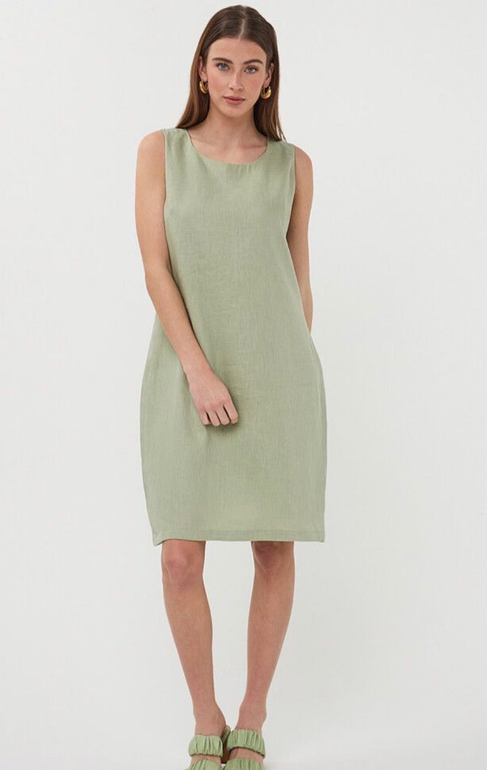 ESQUALO SLEEVELESS LINEN DRESS
