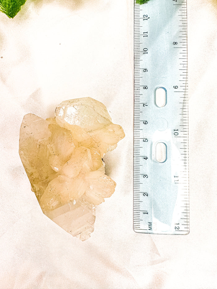 Green Apophyllite with Peach Stilbite Mineral Specimen #11