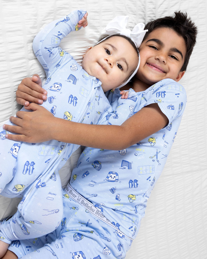Hockey Bamboo Kids Pajama Short Set
