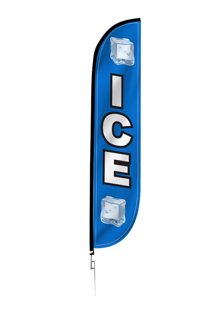 Ice Feather Flag Blue