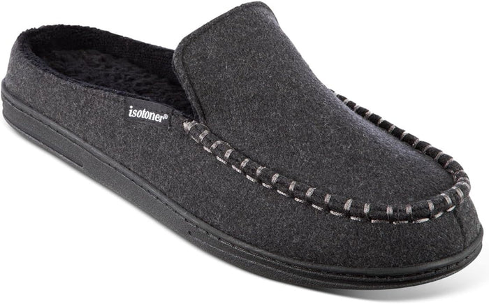 isotoner Faux Woolen Grady Moccasin Hoodback Men's Slippers - 92297