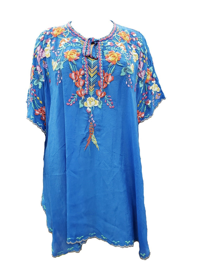 Johnny Was Women's Rayon Multicolor Embroidered Poncho - C14518-5