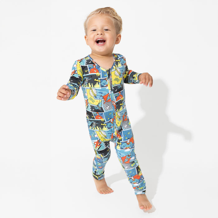 Justice League Heroes Bamboo Convertible Footie