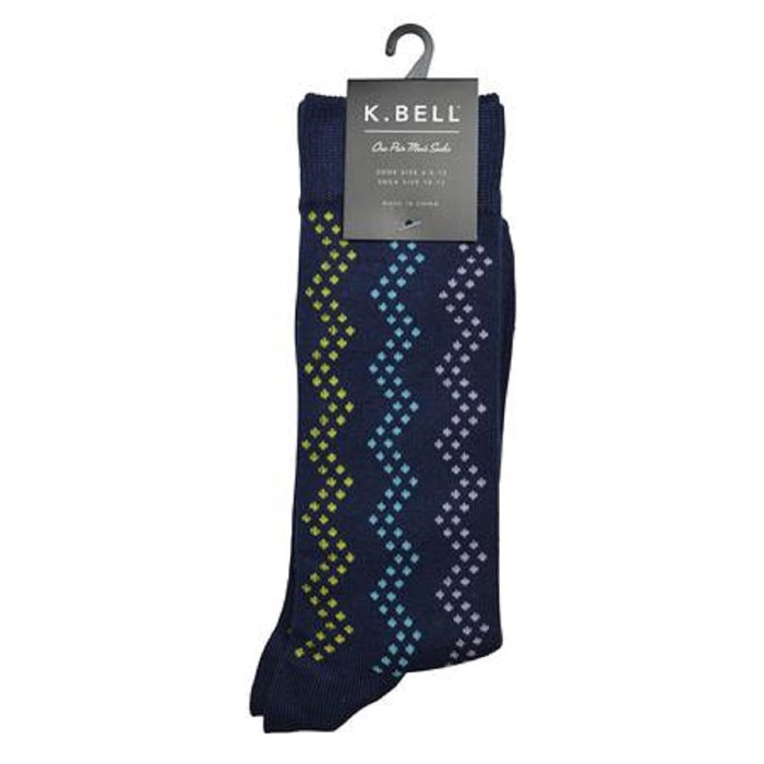 K. Bell Men's Zig Zag Crew Sock One Size - 68341M
