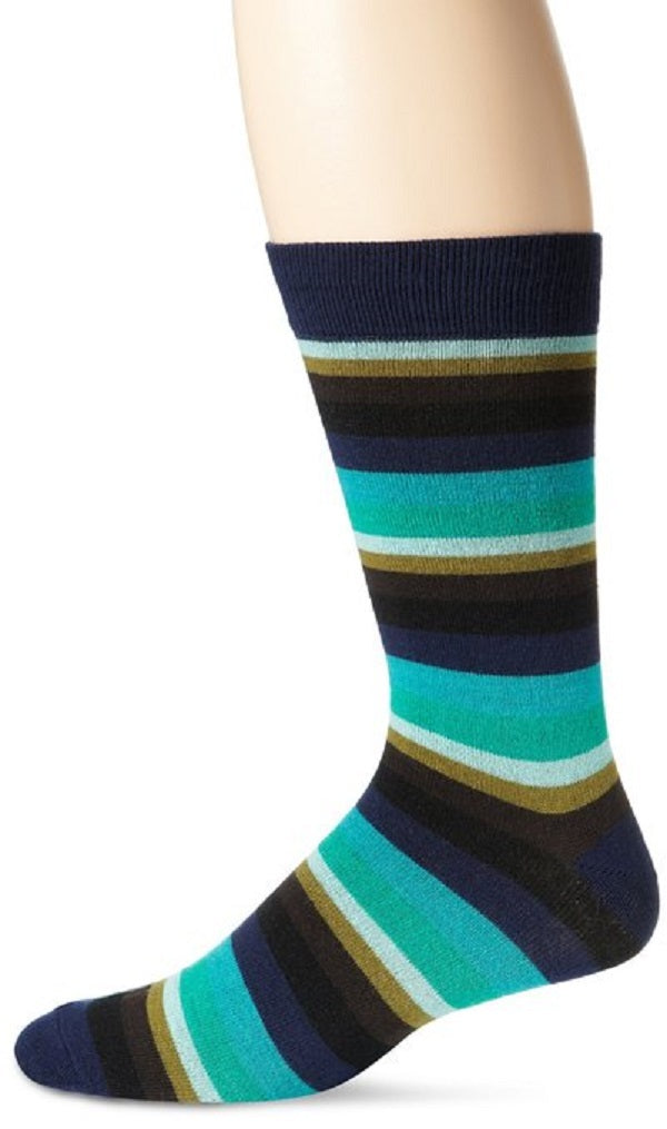 K. Bell Socks Men's Arrow Stripe Wool Crew Sock One Size - 66999M