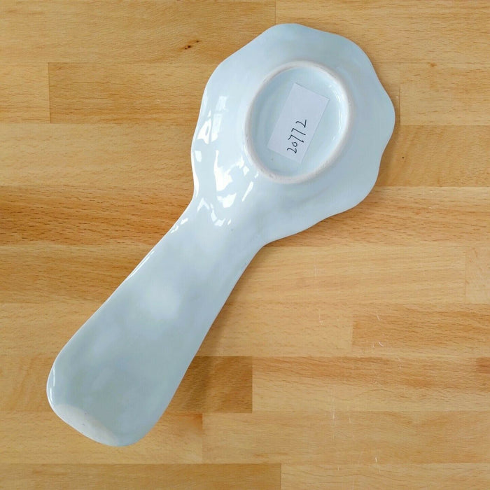 Laguna Coastal Spoon Rest Blue Sea Shells Ceramic by Blue Sky Kitchen Decor