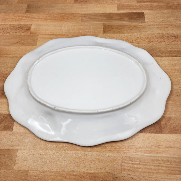 Laguna Coastal White Tray Serving Plate 14" Nautical Sea Horse Platter Blue Sky