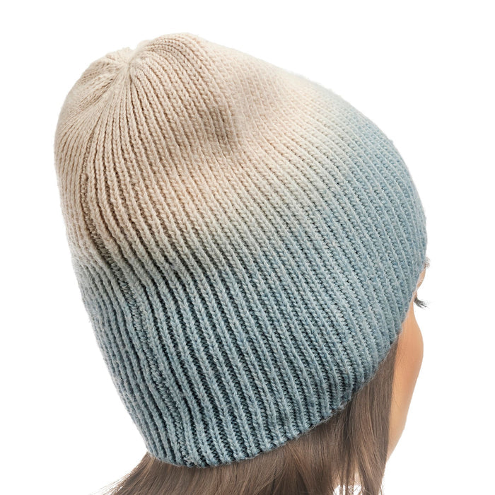 Lemon Women's Dip Dye Beanie One Size Medium Blue - CW-2087