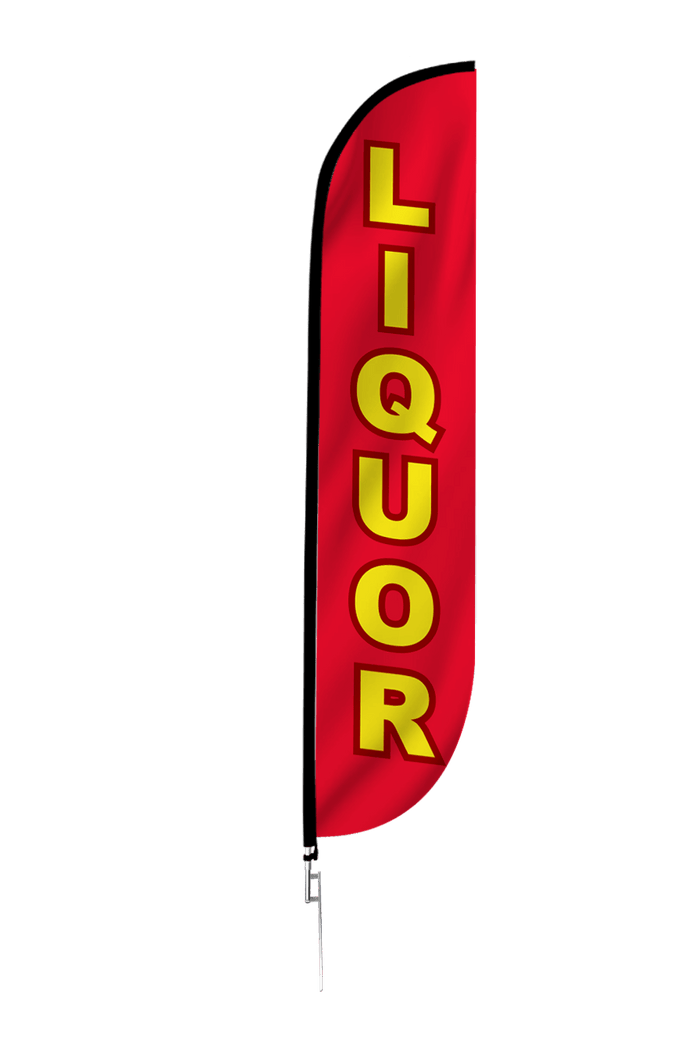 Liquor Feather Flag Red