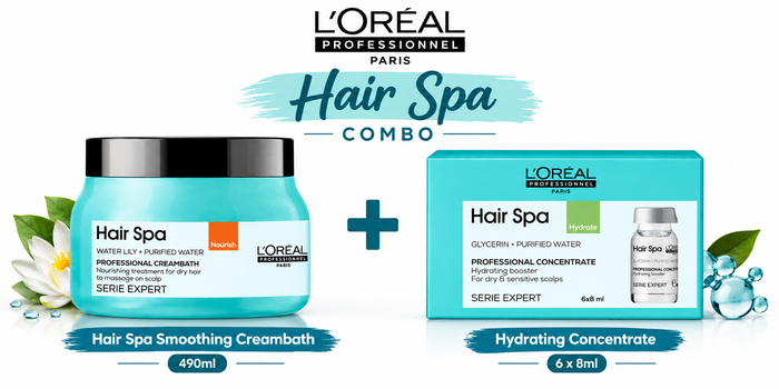 Loreal Hair Spa Deep Nourishing Creambath 490ml + Hydrating Concentrate Combo