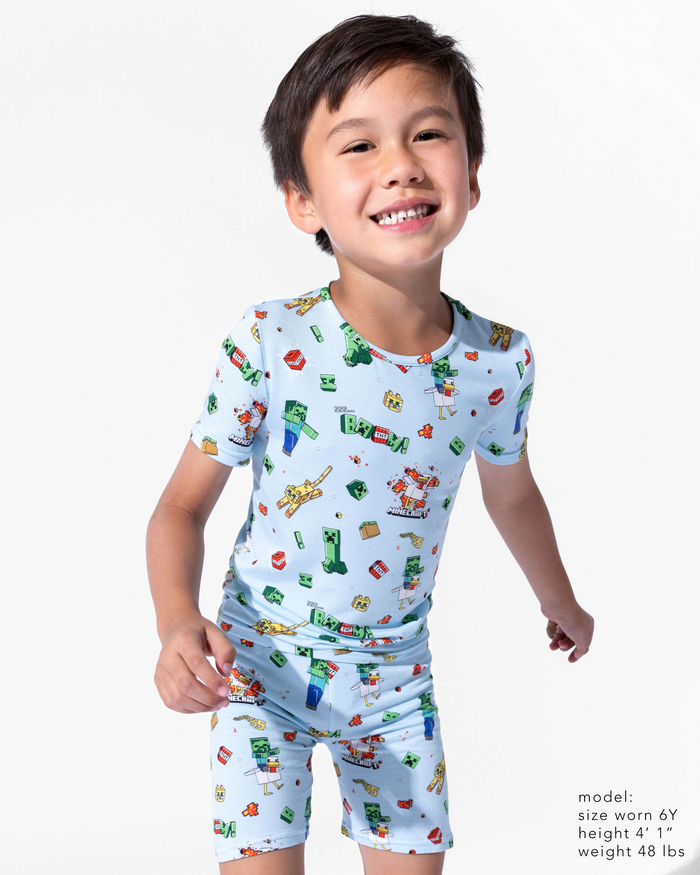 Minecraft: Chicken Jockey Bamboo Kids Pajama Short Set