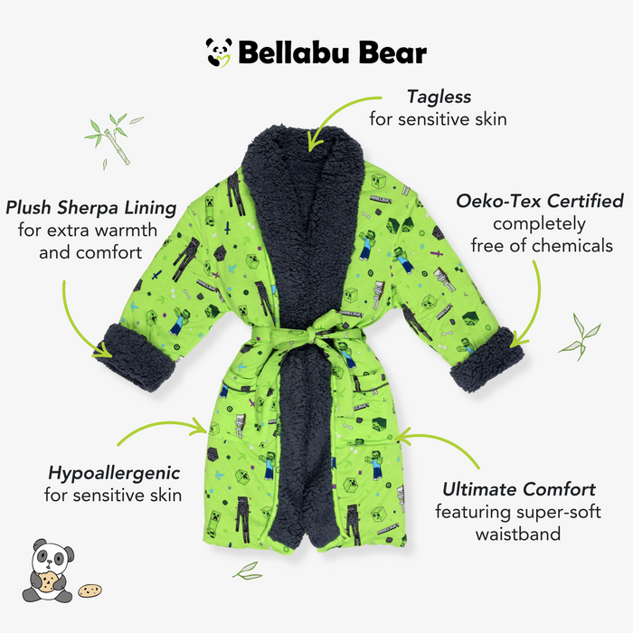 Minecraft: Mob Squad Bamboo Adult Sherpa Bathrobe