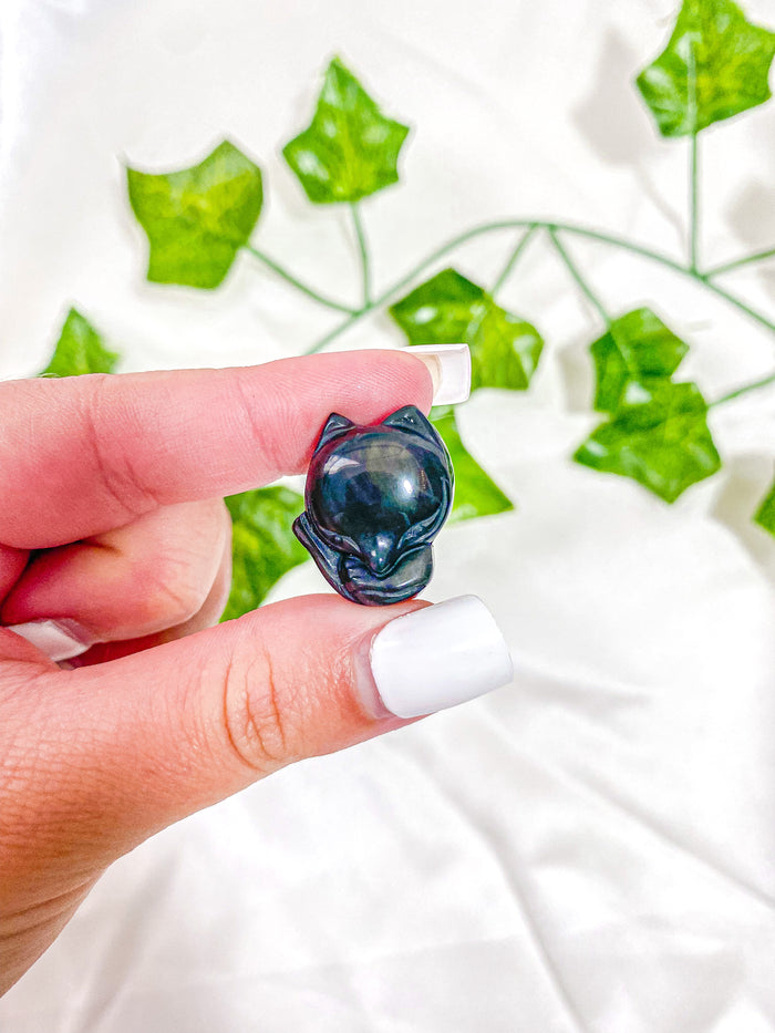 Mini Rainbow Obsidian Fox