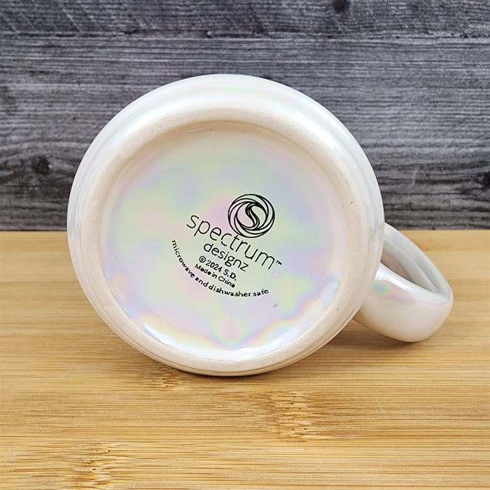 Mom Fuel Coffee Mug Ceramic Embossed White Floral Tea Cup Mom by Blue Sky