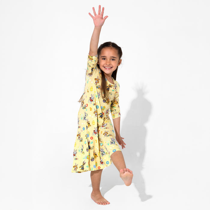 PAW Patrol: Bunny Fun Bamboo Girls' Long Sleeve Dress