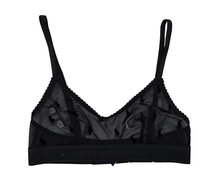 Polo Ralph Lauren Flocked Pony Scoopneck Bralette - 4P0132