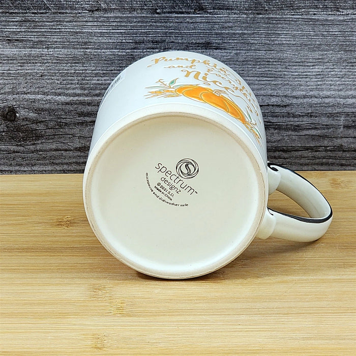 Pumpkin Spice Harvest Autumn Coffee Mug Orange Embossed Tea Cup 18oz by Blue Sky
