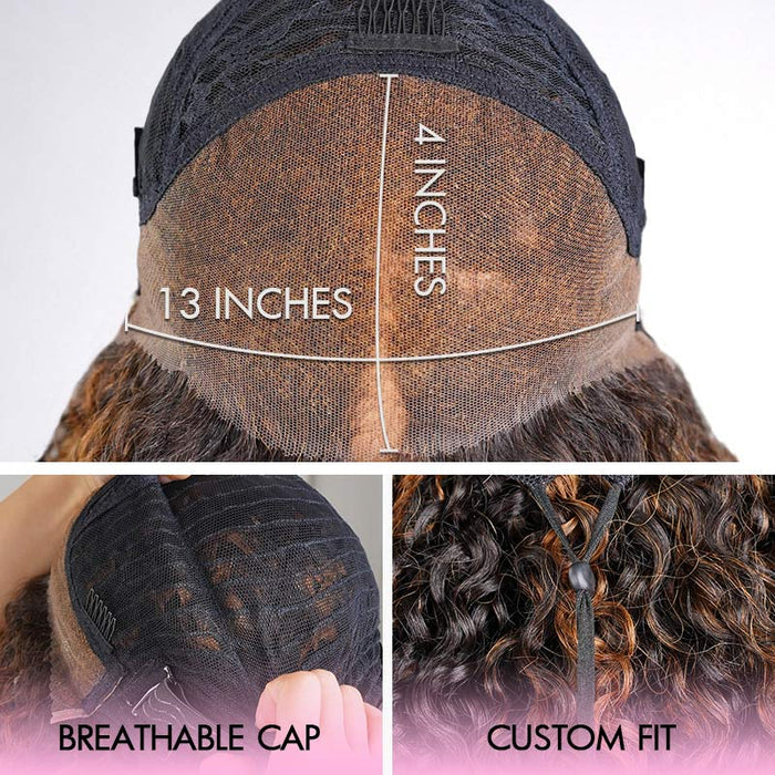 QVR Seamless M-Hairline Upgraded Water Wave Glueless Lace Front Human Hair Wig