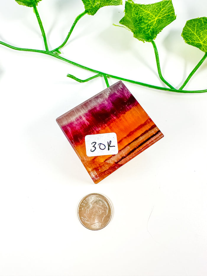 Rainbow Fluorite Standing Cube (30R)