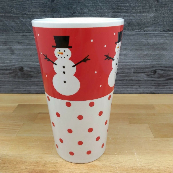 Snowman Winter Tall Design Coffee Mug 16oz in Warm Gray 473ml Stoneware Tea Cup