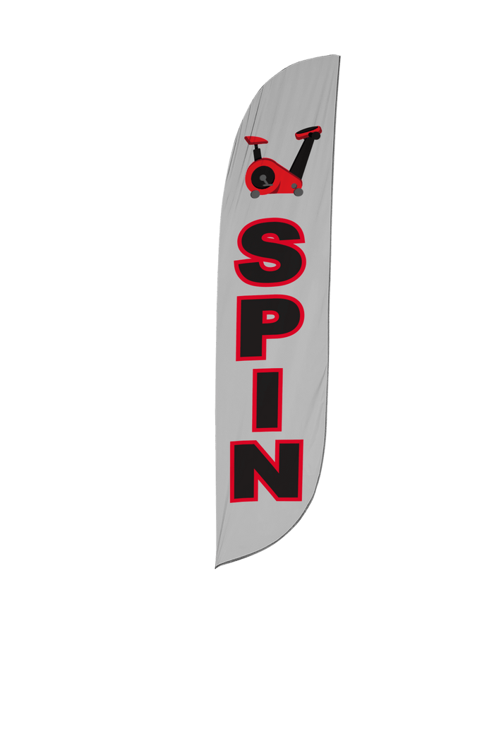 Spin Feather Flag Grey