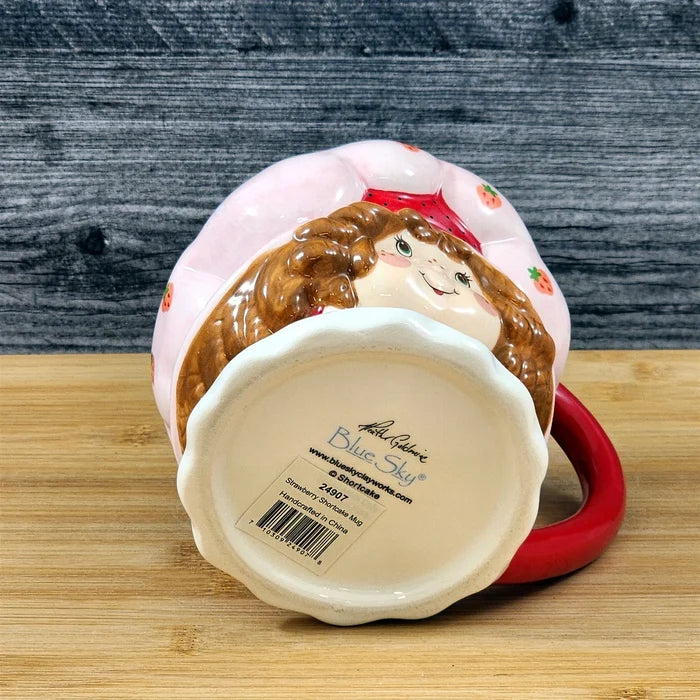 Strawberry Shortcake Coffee Mug 3D Ceramic Girl Face Tea Cup Blue Sky Goldminc