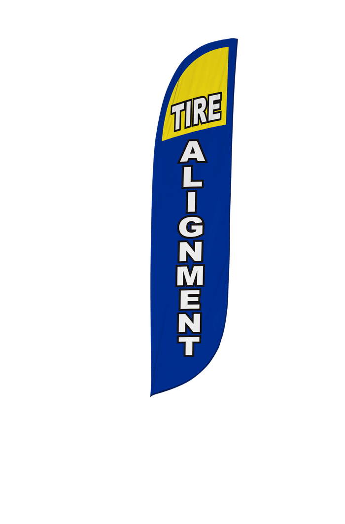 Tire Alignment Feather Flag Blue