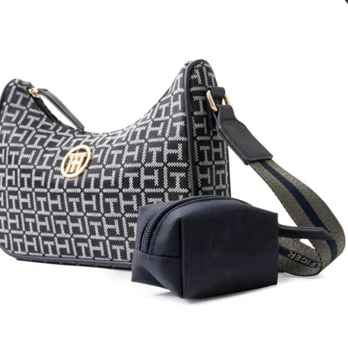TOMMY HILFIGER Riley All Over Monogram Baguette Bag TB154 - Runner